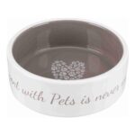TRIXIE Pets Home Ceramic Bowl, 0.3 L, Cream/Taupe