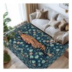 TUKDAK Washable Area Rug, Green Tiger Pattern, 160230cm, Non-Slip