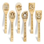 TWINKLEMON 6-Piece Cow Wooden Spoons Kitchen Utensil Set