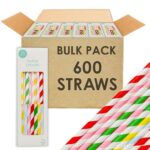 Table Fun 600 Striped Paper Straws (Bulk Pack)