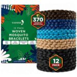 Tanness 12 Pack Mosquito Repellent Bracelets, DEET-Free, 370 Hours Protection, Kids & Adults, Mix Dark (Solid / Black £6.99)