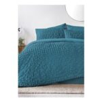 Teal Seersucker Duvet Set Double
