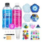 Teexpert 946ml Epoxy Resin Starter Kit with Silicone Moulds