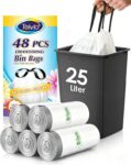 Teivio 25 Litre Small Bin Liners Tie Tap, 48 Count – Sold by TEASHOME / FBA