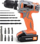 Terratek 18V Cordless Drill Set Driver, 1x Battery & 13-Piece Kit