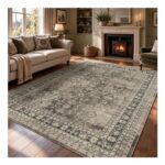 Terven Rug for Living Room, Large Washable, 160×230 Cm, Brown