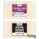 Tesco Finest Extra Mature Cheddar Cheese 550g / Vintage Cheddar Cheese 500g (Clubcard Price)