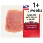 Tesco Made Without Added Nitrites British 8 Smoked Back Bacon Rashers 250g – Clubcard Price