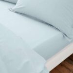 The Edited Life 100% Organic Cotton Double Fitted Sheet – Sky Blue – 32cm Deep – Free C&C