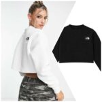 The North Face Mhysa Quilted Long Sleeve Sweat Top Black / White with code