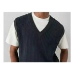 The Very Collection Pure Cotton Knitted Vest – Navy