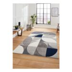 Think Rugs Matrix Navy Modern Geometric Rug – 80 X 150cm