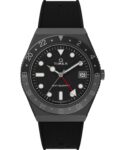 Timex Mens Q 38 mm Watch – Black Synthetic Two- Piece Black Dial Gunmetal Case TW2V38200