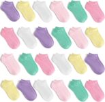 Toddler Girls Socks 24 Pairs Colorful Breathable Ankle Kids Sock 1-13 Year