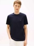 Tommy Hilfiger Cotton Regular Fit Global Stripe Logo T-Shirt, Dark Blue, XS