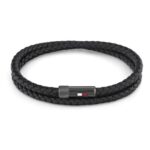 Tommy Hilfiger Jewelry Mens Leather Bracelet with Magnetic Closure
