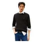 Tommy Hilfiger Mens Cotton Crewneck Sweater – Black, XL