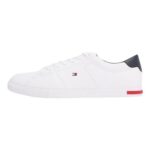 Tommy Hilfiger Mens Essential Leather Detail Vulcanised Trainers White 10
