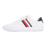 Tommy Hilfiger Mens Leather Low Top Cupsole Trainers, White, 8
