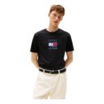Tommy Hilfiger Mens Short Sleeve Flag Graphic T-Shirt, Black, S