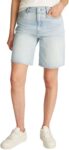 Tommy Hilfiger Womens High Waist Bermuda Denim Shorts, White (Sky), 26W