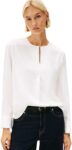 Tommy Hilfiger Womens Soft Vis Ls Relaxed Blouse, White (Ecru) Size 44