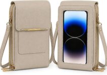 Touchscreen Phone Crossbody Bag for Women RFID Blocking Phone Purse with Clear Window PU Leather Anti Theft Shoulder Bag