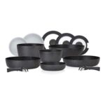 Tower Freedom 13-Piece Detachable Handles Cookware Set Stackable Black