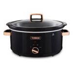 Tower Infinity Slow Cooker, 3-Heat, Keep Warm, 6.5L, Black/Rose Gold
