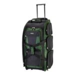 Travelers Club Xpedition Multi-Pocket Upright Rolling Duffel, Forest Green