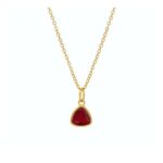 Trio Necklace – Gold or Silver Chain with Birthstone Pendant