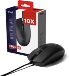 Trust Basi Wired USB Computer Mouse, Black – Pack of 10 – Delayed Dispatch
