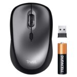 Trust Silent Wireless Mouse, Battery Included, DPI for Left and Right Hand User, Storable USB Micro Receiver
