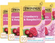 Twinings Raspberry & Cranberry Fruit Tea, 80 Tea Bags (4 x 20)