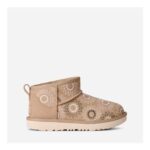 UGG Girls Classic Ultra Mini Sun Stitch Boots – Mustard Seed