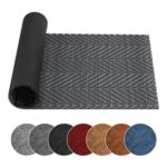 UHOUSEST Non-Slip Washable Indoor/Outdoor Door Mat, Grey, 60x80cm