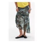 UO Mixed Leopard Asymmetric Midi Skirt