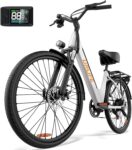URLIFE 26 Electric Bikes for Adults, Mountain Bike with LCD Display, Removable Battery 250W Powerful Motor, 7-Speed Derailleur 80KM Max Range Ebike Commute MTB