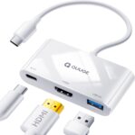 USB C Hub Multiport Adapter: QUUGE 3-in-1 USB C Hub with 4K HDMI, 100W Power Supply, USB 3.0 Data Port, Digital AV Multiport Adapter for MacBook and Other Laptops with USB C