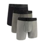Under Armour Mens 3-Pack Performance Tech Boxer Briefs, 6-Inch Inseam