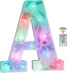 Unicorn LED Light Up Letters, 18 Color Changing Diamond Alphabet Sign Unicorn Gifts for Girls Women Party Birthday Decorations Remote Night Light Christmas Valentine Wall Table Decor – A