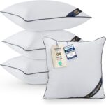 Utopia Bedding Cushion Inner Pads Cushion Stuffer Inserts, Hollowfibre Piping Pillows (4, White, 45×45 cm)