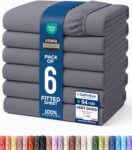 Utopia Bedding King Size Fitted Sheet (6 Pack), Grey, Deep Pocket 35cm
