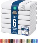 Utopia Bedding King Size Fitted Sheet (6 Pack), White, Deep Pocket 35cm