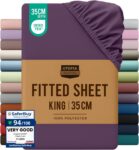 Utopia Bedding King Size Fitted Sheet, Purple, Deep Pocket 35cm (14)
