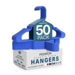 Utopia Home 50-Pack Plastic Hangers, Space-Saving, Blue
