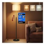 VASAGLE Floor Lamp, Adjustable 140-171 Cm, Fabric Lampshade