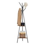 VASAGLE Free Standing Coat Rack with 2 Shelves