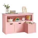 VASAGLE Kids Toy Storage Cabinet with Wheels, 3 Drawers