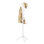 VASAGLE RCR04WT Wooden Coat Rack with 8 Hooks, 3 Heights